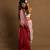 Handloom red and white sambalpuri cotton saree