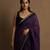 Handloom cotton purple saree with zamdani weave pallu with blouse pc