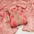 Peach Organza Hand Work Dress Material