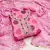 Pink Organza Hand Work Dress Material