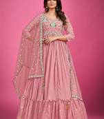 Pink color designer gown