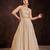 Cream color georgette base Gown with dupatta