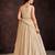 Cream color georgette base Gown with dupatta