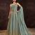 Olive color georgette base Gown with dupatta