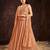 Apricot color georgette base Gown with dupatta