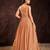 Apricot color georgette base Gown with dupatta