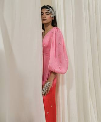 Pink & red overlap jumpsuit 3
