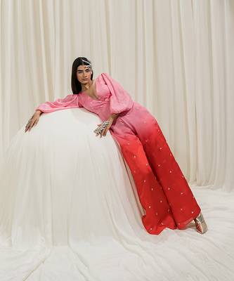 Pink & red overlap jumpsuit 4