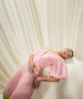 Light pink & parrot green overlap jumpsuit 5