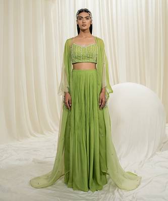 Parrot green sharara set 1