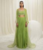 Parrot green sharara set