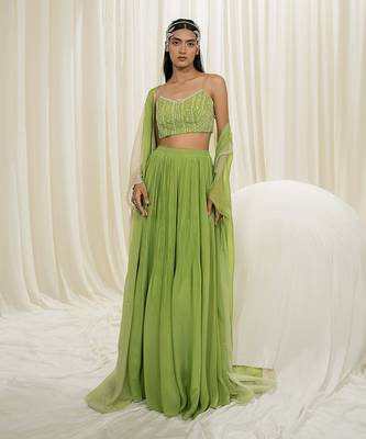 Parrot green sharara set 3