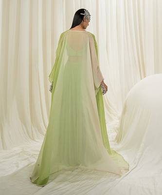 Parrot green sharara set 4
