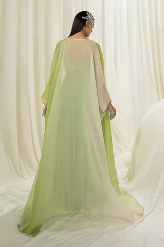 Parrot green sharara set