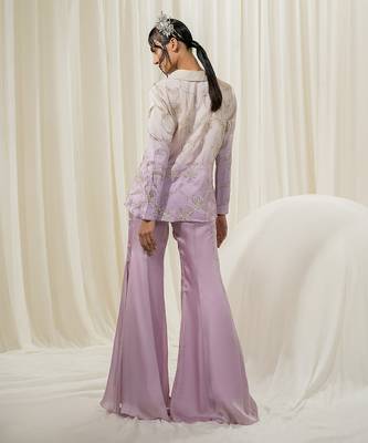 Off white & lavender jacket set 2