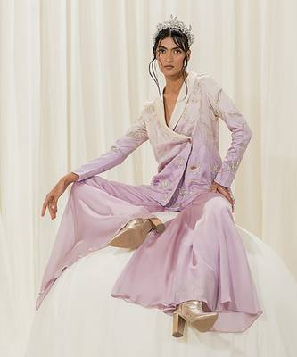 Off white & lavender jacket set 3