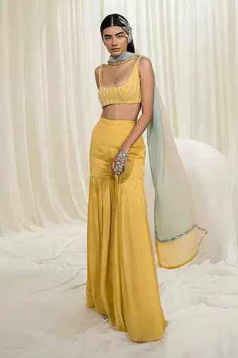 Yellow gharara set