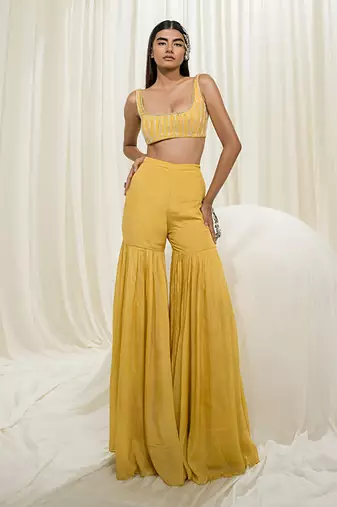 Yellow gharara set