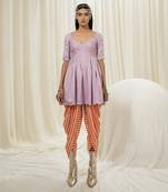 Lavender peplum dhoti set