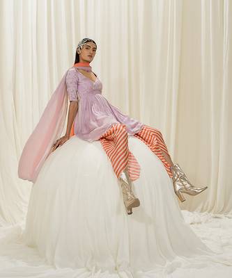 Lavender peplum dhoti set 2