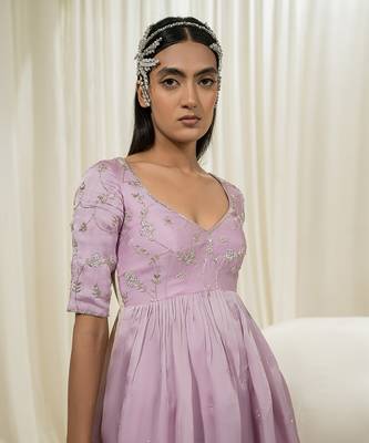 Lavender peplum dhoti set 3