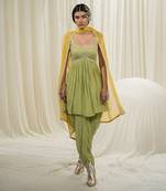 Parrot green dhoti set