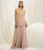 Light pink ombre sharara set