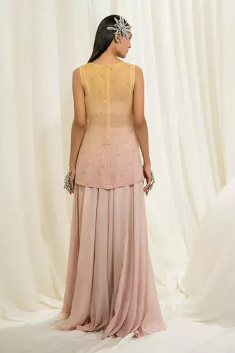 Light pink ombre sharara set