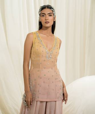 Light pink ombre sharara set 3