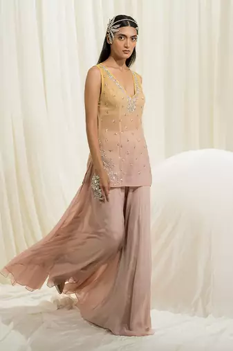Light pink ombre sharara set
