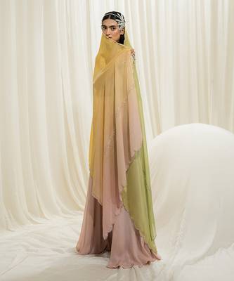 Light pink ombre sharara set 5