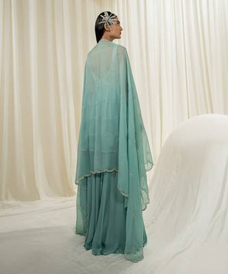 Light mint & turquoise sharara set 4