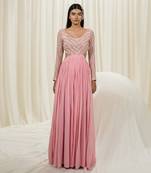 Bubble pink anarkali with dupatta