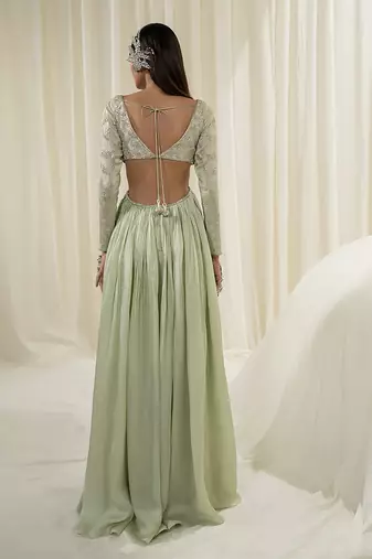 Light mint anarkali with dupatta