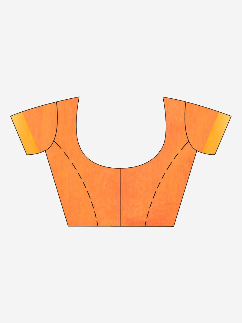 Rani cotton blend all body laptop motive with pallu yellow jamdani saree