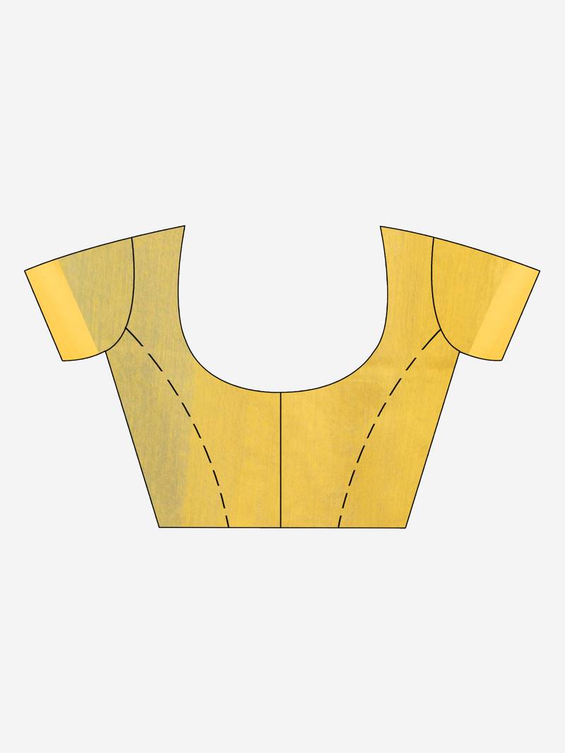 Sky blue cotton blend all body motive with yellow pallu hut motive jamdani saree