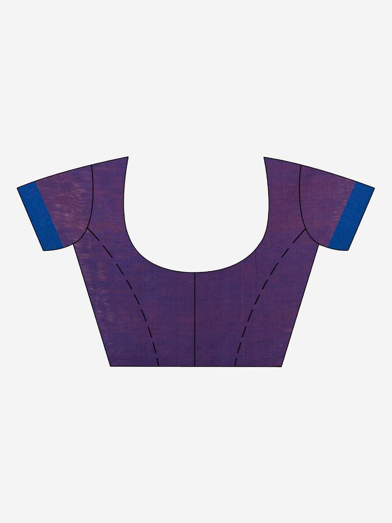 Pastel red cotton blend all body arrow motive with blue pallu jamdani saree