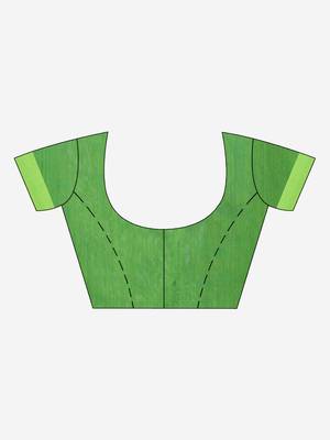 Royal blue cotton blend all body arrow motive with green pallu jamdani saree 5