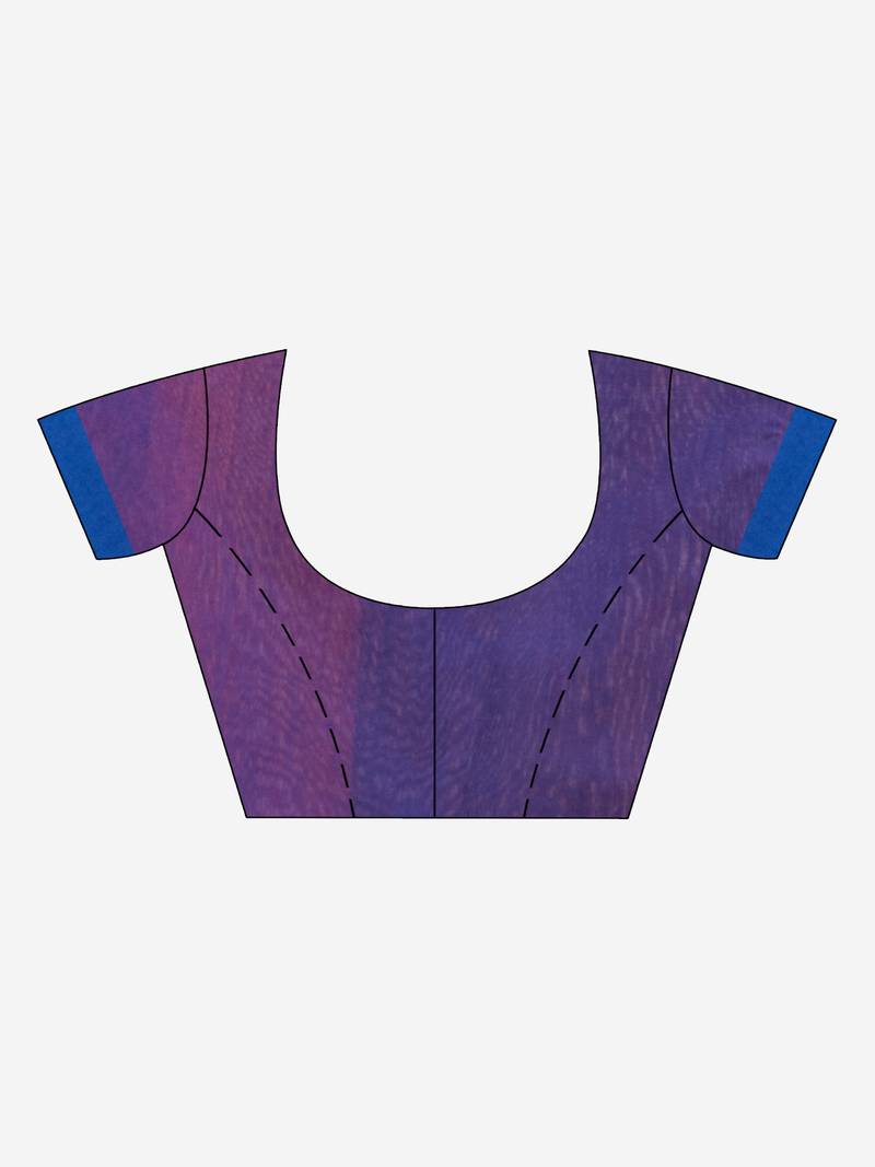 Pastel red cotton blend all body noddle motive with blue pallu jamdani saree