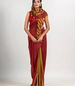 Red cotton molmol handloom saree