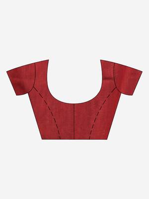 Red cotton molmol handloom saree 5