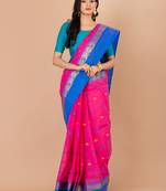 Yellow & Red Cotton Tant Traditional Sarees Without Blouse