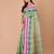 Pista green & Multi cotton tant traditional sarees without blouse