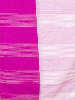 Purple & White cotton bengal handloom sarees with blouse 4