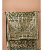 Green & Multi banarasi silk saree with blouse