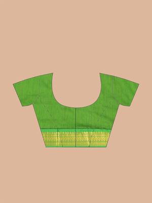 Navy Blue & Green silk gadwal sarees with blouse 6
