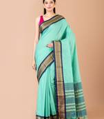Sea Green & Blue silk gadwal sarees with blouse