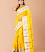 Yellow & Multi Cotton Tant Traditional Sarees Without Blouse