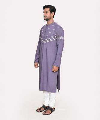 Purple cotton modal gota cutdan kurta set 2