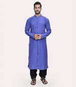 Navy blue cross pintucks antique cutdana kurta set
